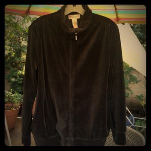 Black velvet zip up jacket size PM